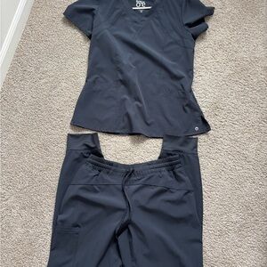 Dark Gray Scrub Set